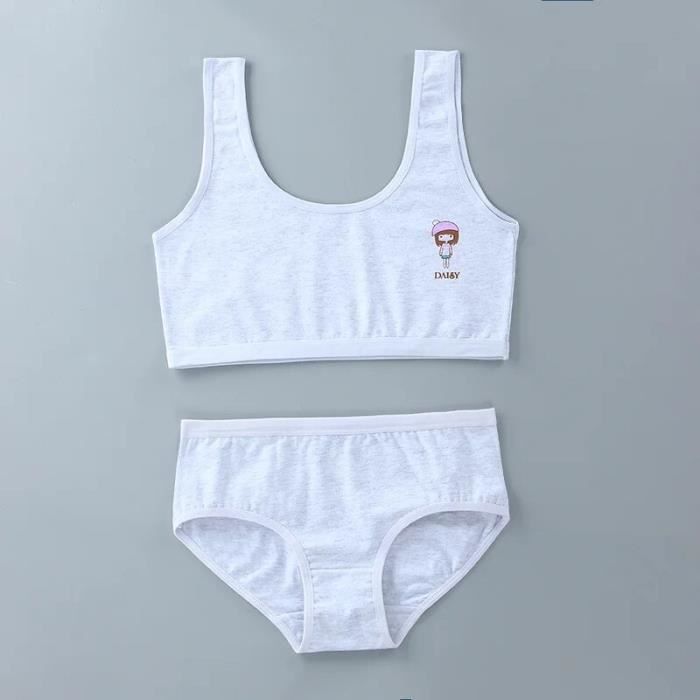 Fille 13 Ans Nue WOKICOR Lot De 4 Soutiens-gorge De Sport Pour Fille - Sous- Vêtements Rembourrés - Soutien-gorge D'entraînement Rembourré, 2 Blancs + 2 Noirs, 85 Brassière Fille 10 Ans