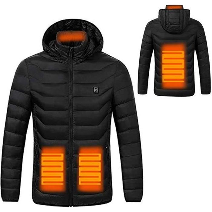 Dan\u0026Dre Manteau femme-homme Veste chauffante coupe slim à capuche  électrique veste d'hiver Noir - Cdiscount Prêt-à-Porter