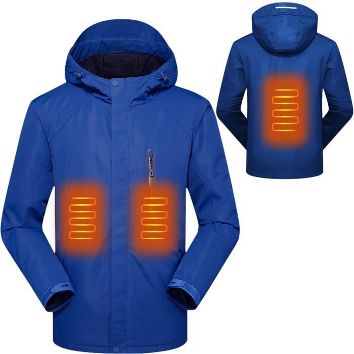 SURENHAP Parka Homme Veste chauffée chaude électrique Blouson - Manteau  Sport imperméable avec capuche-Bleu Bleu Bleu - Cdiscount Sport