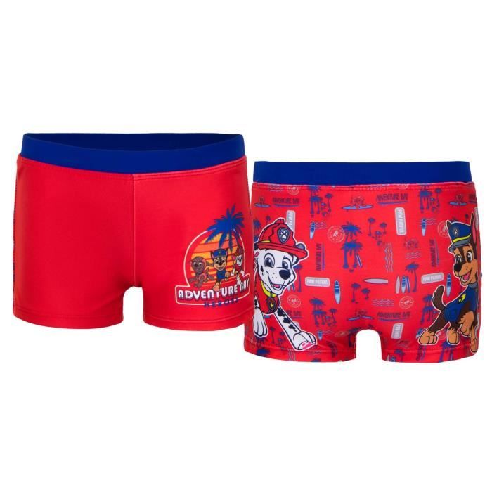 Maillot de bain PAT PATROUILLE boxer enfant gar on rouge