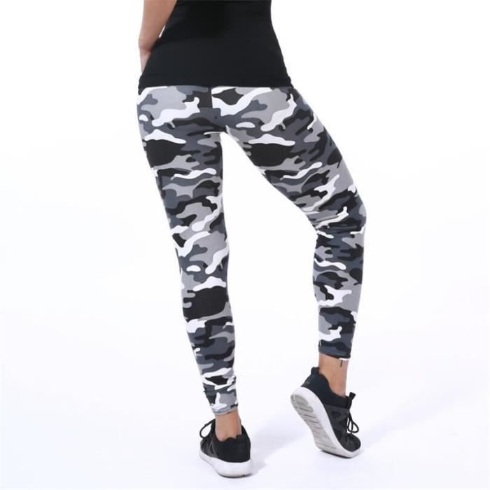 Legging de Camouflage pour femme YSDNCHI grande taille haute elasticite Slim Blanc Cdiscount Pret a Porter
