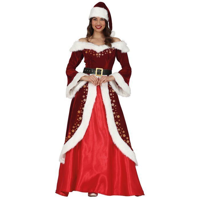DÉGUISEMENT MÈRE NOËL LUXE VELOURS FEMME L Rouge, Bordeaux Cdiscount