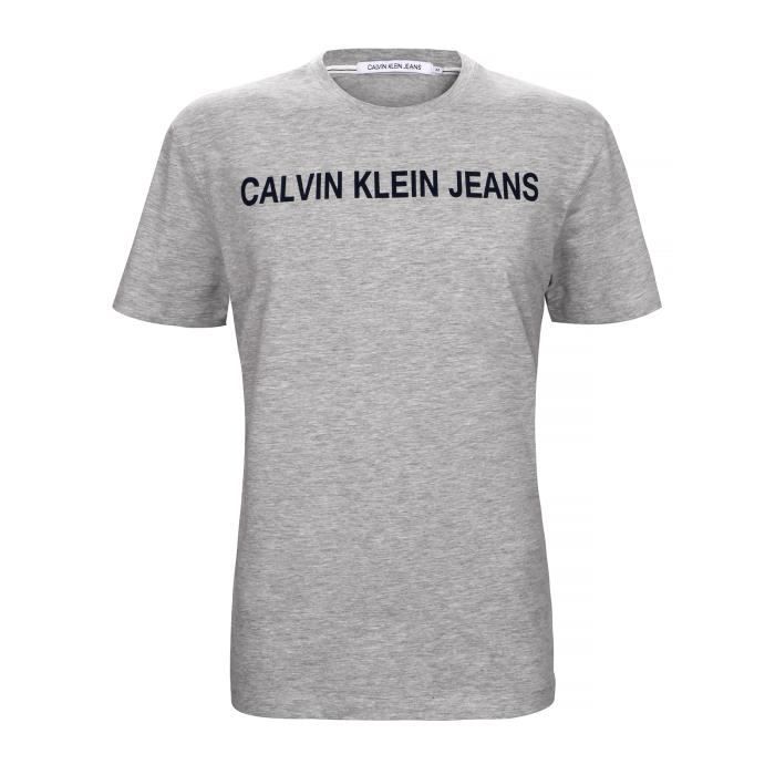 T-shirt CK homme crew t-shirt grey Taille XL