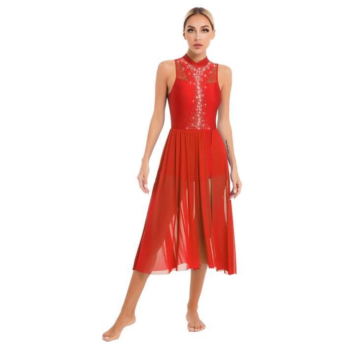 Robe Danse Lyrique CHICTRY - Sans Manches En Tulle, Strass, Taille S-XXL, 85% Polyester