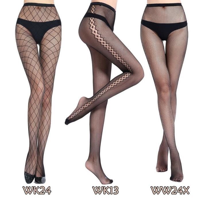Collants En Résille à Motifs Pour Femmes - Bas Noirs Sexy Et Confortables
