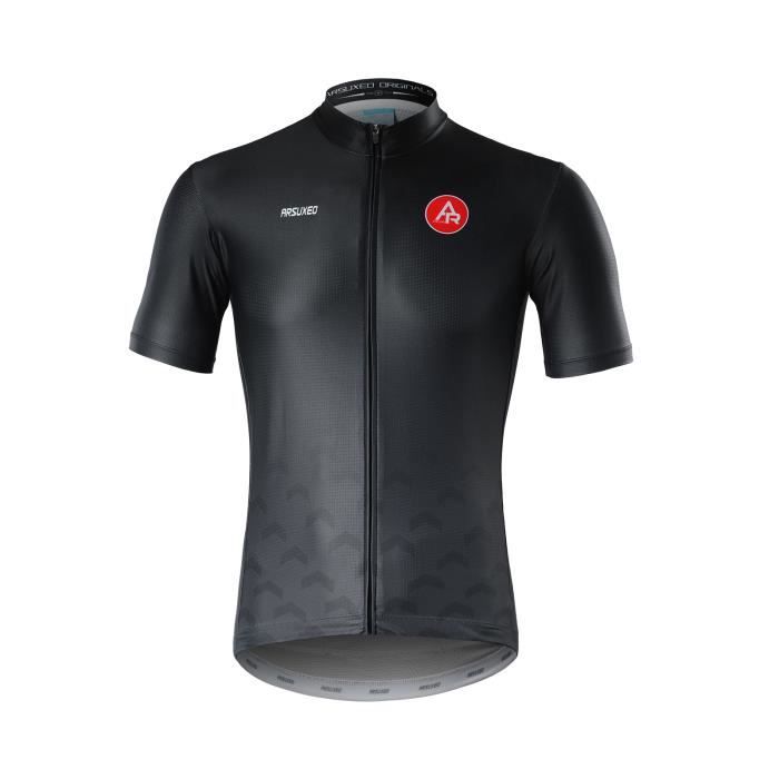 Maillot de cyclisme a manches courtes pour homme Respirant et confortable Noir Cdiscount Sport