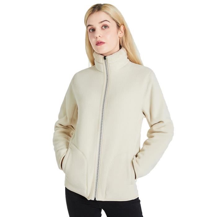 Veste polaire Sherpa manches longues blanc garçon Blanc