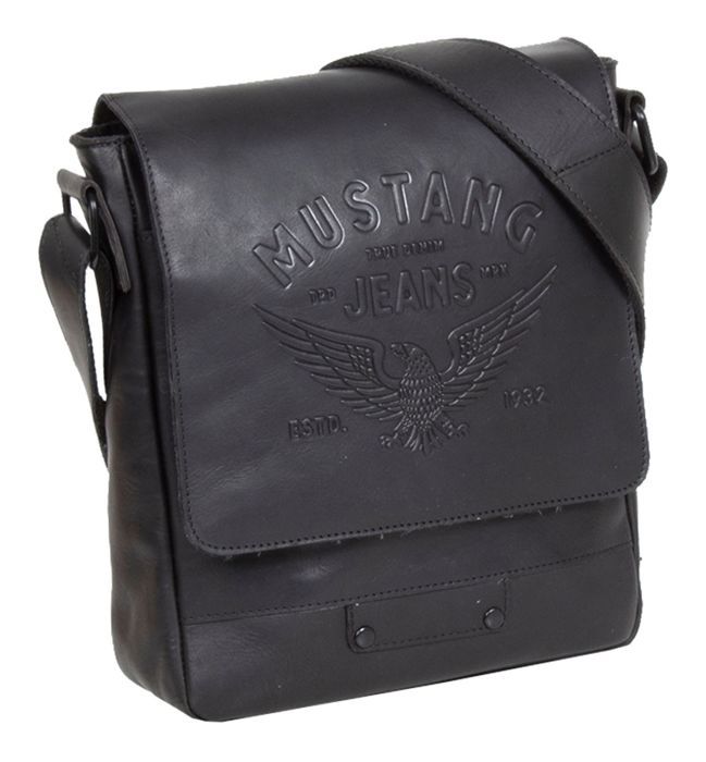 MUSTANG Sac a epaule bandouliere noir en cuir pour homme Valencia Assis Shoulderbag 258988 noir Cdiscount Bagagerie Maroquinerie