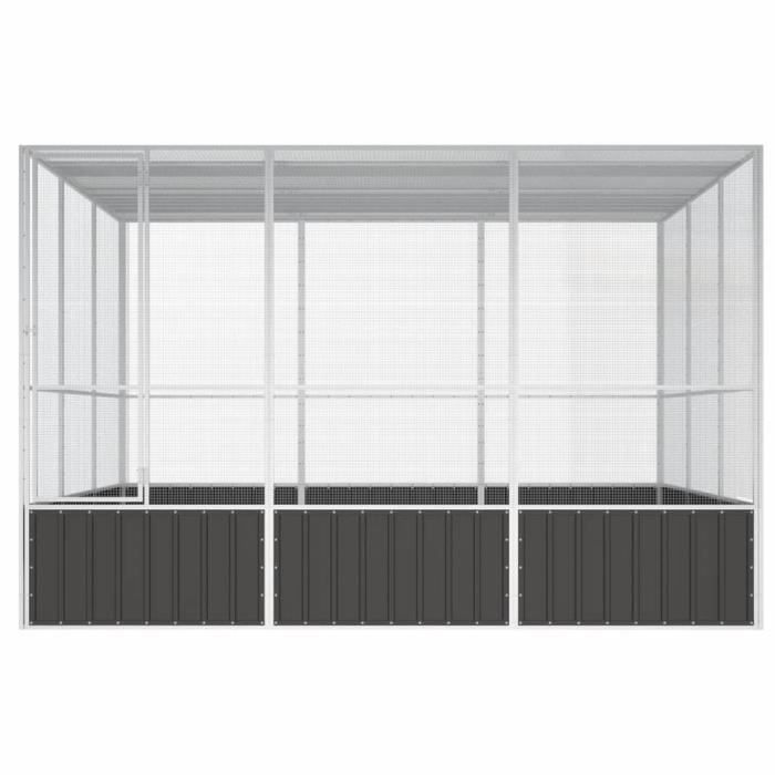 Comparer les prix de Omabeta - Accessoires pour oiseaux - Cage à oiseaux Anthracite 302,5x324,5x211,5 cm Acier galvanisé HB12933