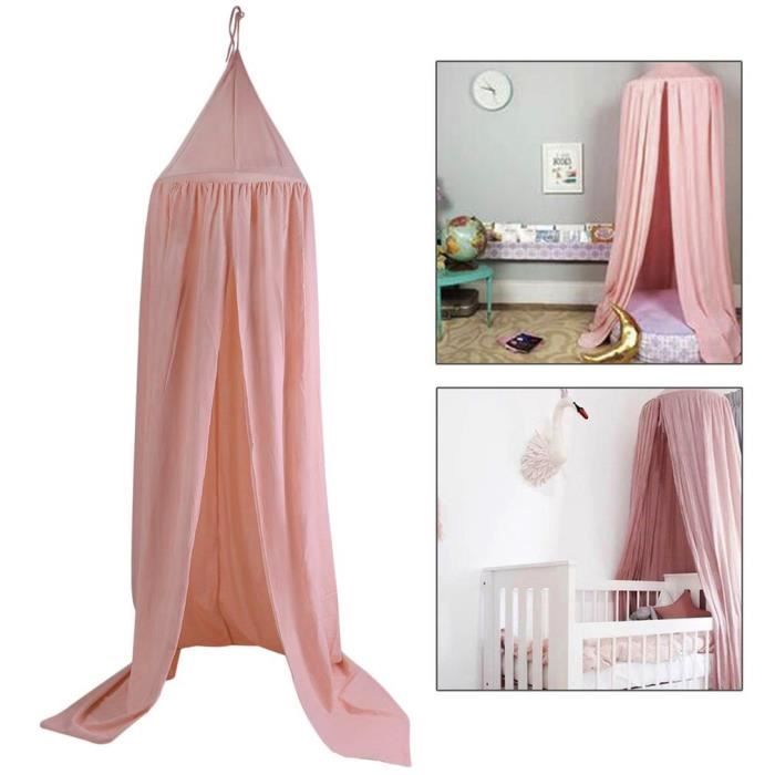 Ciel De Lit Moustiquaire Dome En Coton Anti Moustique En Suspension Decoration De Maison Hauteur De 240cm Rose Cdiscount Puericulture Eveil Bebe