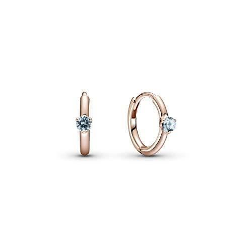 Boucles D'oreilles Créoles Plaqué Or 750 - Zircon Rose - Bijouterie Papillon Bleu - Neuf Avec étiquettes