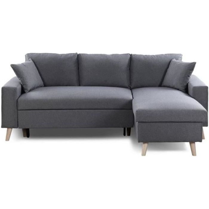 canape d angle reversible convertible koli 229cm gris fonce paris prix cdiscount maison
