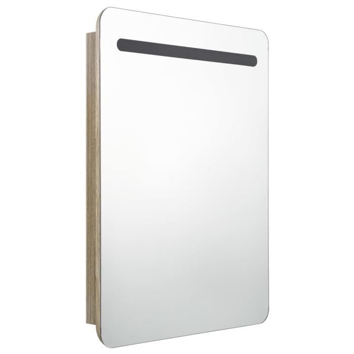 Armoire de salle de bain à miroir led gris 60x11x80 cm Armoire de salle de bain à miroir led gris 60x11x80 cm