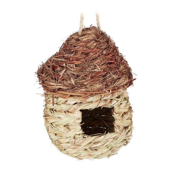Comparer les prix de Relaxdays Nichoir oiseaux, nid, cabane, pour cage, nichoir animaux sauvages, paille H x L x P : 22x17x15 cm, nature