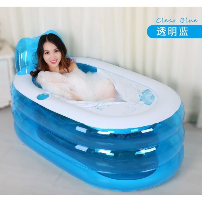 Baignoire gonflable adulte bébé bleu 150X85X70cm - Cdiscount