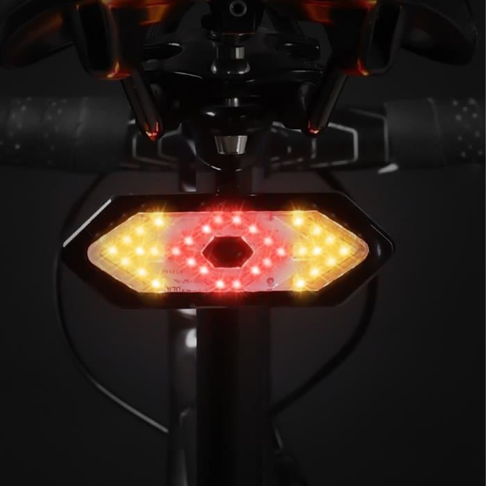 Clignotant de vélo, feu arrière à LED Rechargeable par USB, feu arrière