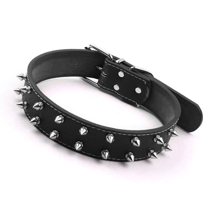 Comparer les prix de SALALIS Collier Chien Punk avec Pics en Cuir PU Ajustable Riveté Clouté Collier Chien pour Chiens de Taille Moyenne à Grande