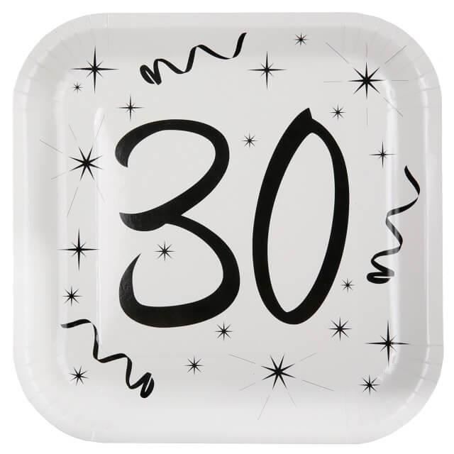 Decoration Anniversaire Noir Et Blanc 30 Ans Achat Vente Pas Cher