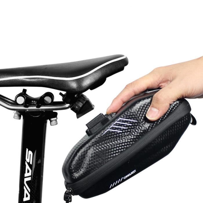 Le noir - Sac de selle étanche pour vélo, sacoche de selle de rangement