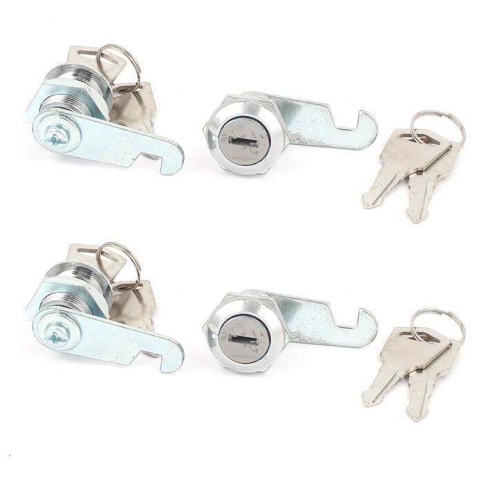 Ton argent métallique 18.5 x Filetage 17 mm armoire tiroir Cam Lock 2 set