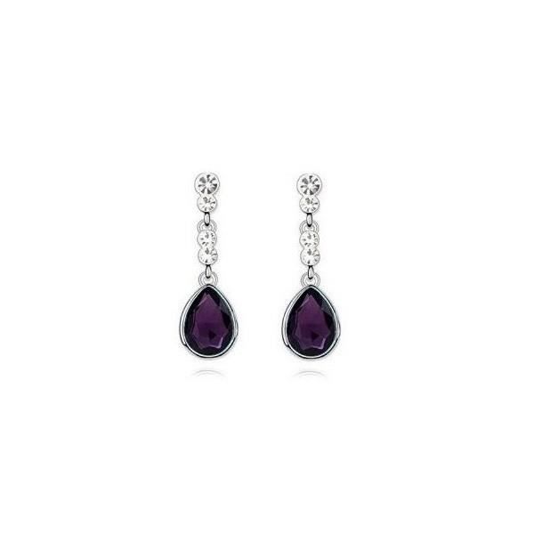 Boucles D'oreilles Pendantes Bijouxia - Gouttes Cristal CZ Sur Argent Massif 925/1000 - Neuves