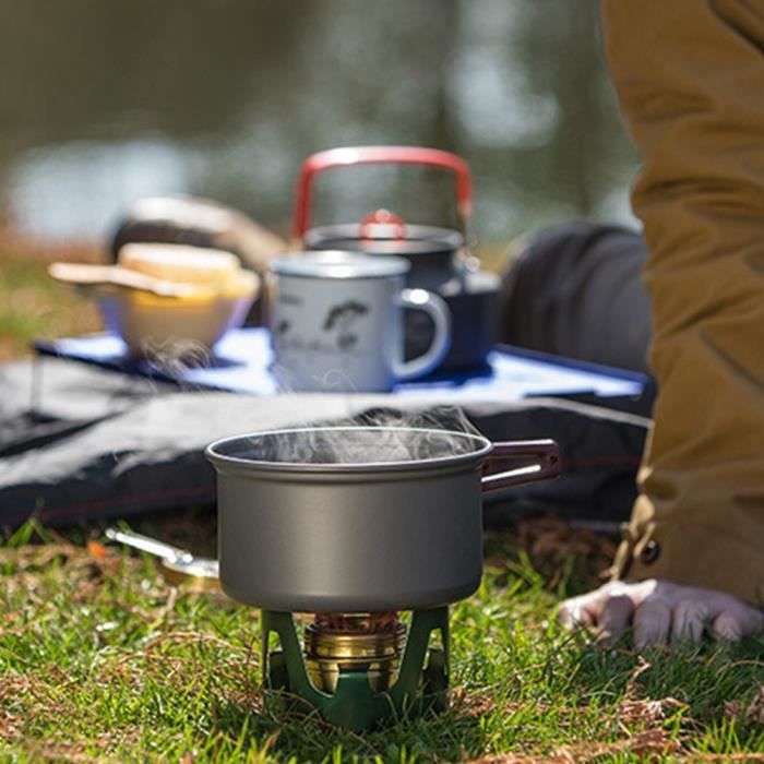 Mini Brûleur à Alcool Portable Porssaut - Réchaud Camping Ultraléger Alliage Aluminium & Laiton