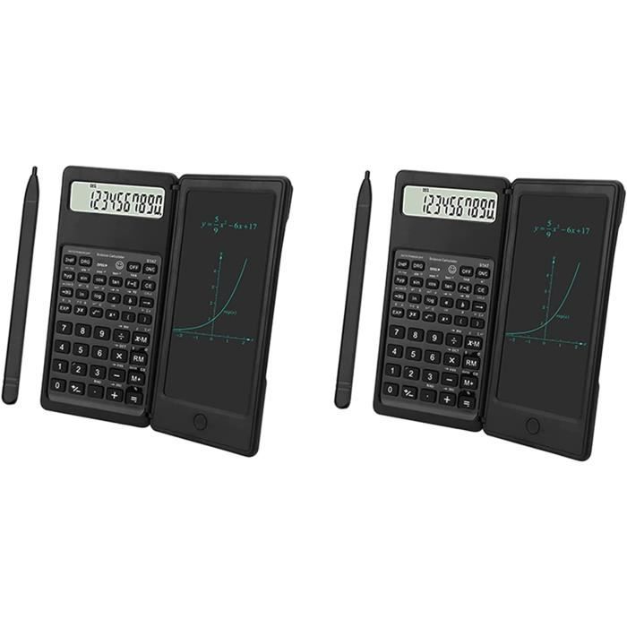 Calculatrice Scientifique Avec Tableau Effaçable - 240 Fonctions - Écran LCD 2 Lignes - Pliable - Pour Collège, Lycée, étudiants - Alimentée Par Pile CR2025