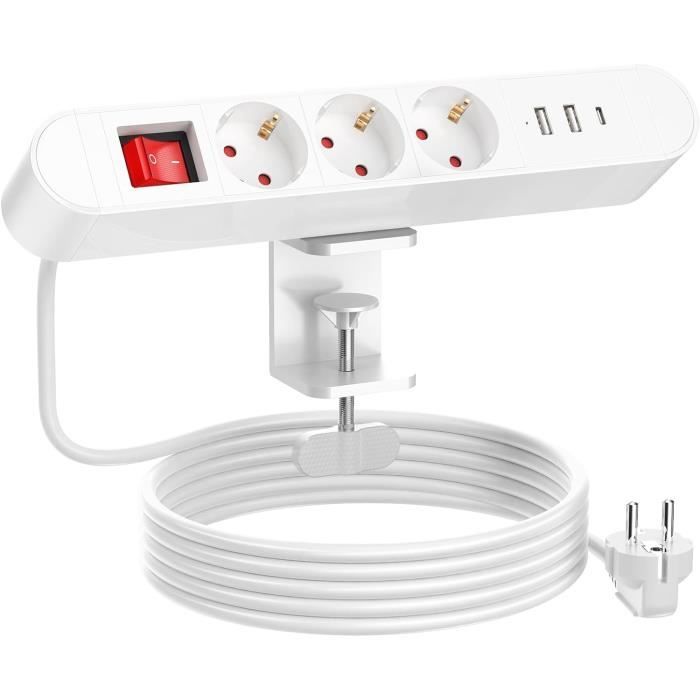 Mini Multiprise Multiprise Electrique De Table Avec Usb C Pd20W, Multiprise Bureau 3 ...