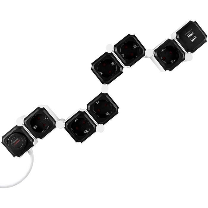 Pro Elec Rallonge électrique 2 Prises Blanc 2 M