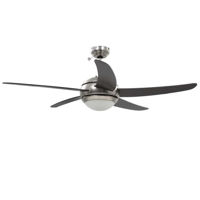 Ventilateur de plafond orné avec lampe 128 cm Marron LVD