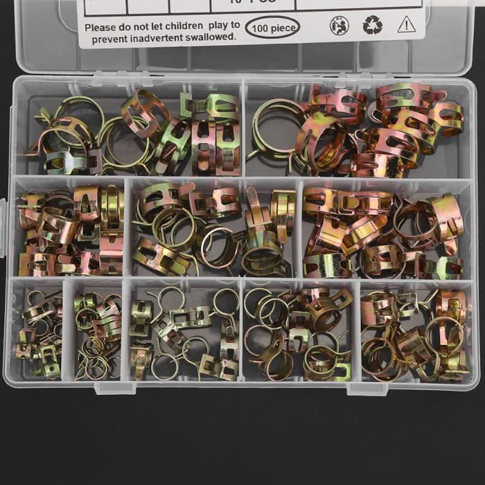 Lot 135 Colliers De Serrage à Ressort 6-12 Mm – Acier 65Mn Pour Tuyaux Carburant, Eau, Air