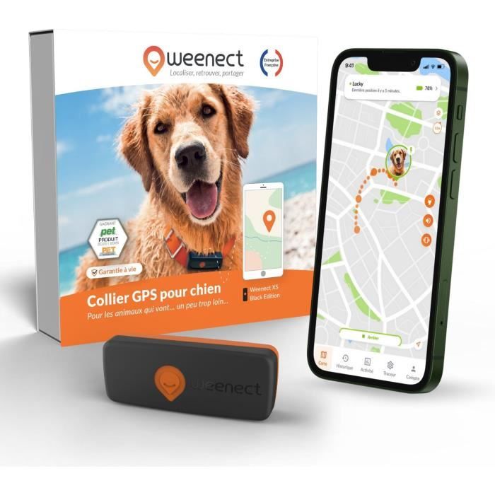 Traceur GPS pour Chien - Weenect XS (Black Edition 2023)