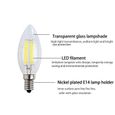 6X E14 Forme Bougie LED 4W Filament Ampoule LED Lampe Blanc Froid 6500k Flame Tip Bright Lampe 400LM Non Dimmable AC220-240V-1