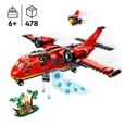 LEGO® 60413 City L’Avion de Sauvetage des Pompiers, Jouet avec 3 Minifigurines de Pilote, Pompière-1