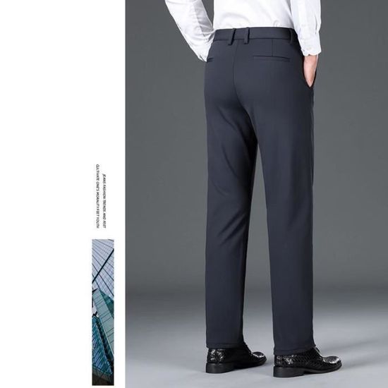 Pantalon Costume Homme – Coupe Droite, Stretch Infroissable, Pour Le Bureau Ou Les Occasions Formelles !