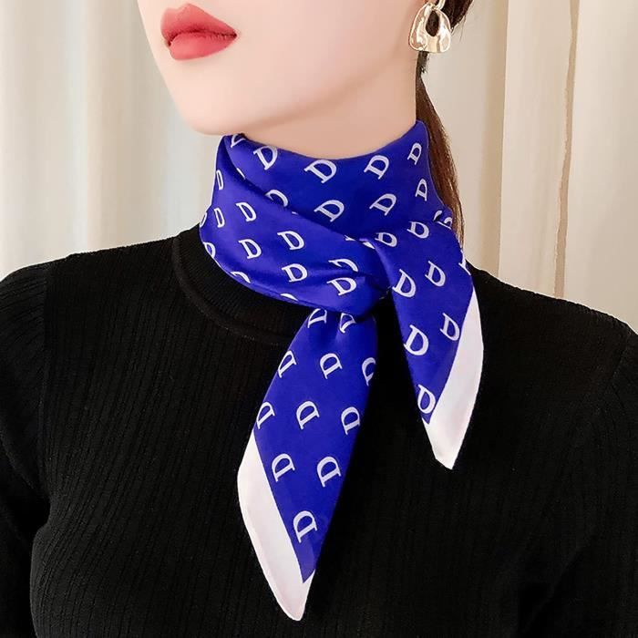 YOUR SMILE Foulard Carré En Satin Pour Femme Avec Motif Tendance Et