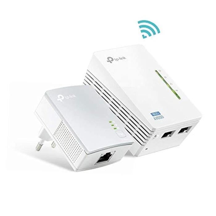 TP-Link CPL 600Mbps + CPL WiFi 300 Mbps avec Ports Ethernet, Prise