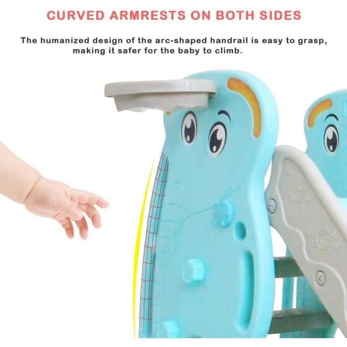 Toboggan pour enfants, toboggan intérieur pour enfants, avec panier de