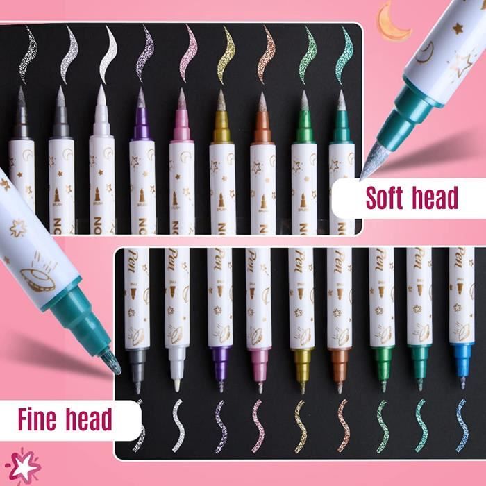 6/12 Surligneurs Courbes, 6 Marqueurs Couleur Avec 6 Formes Différentes Courbes, Crayons Fins Pour écriture, Notes, Dessin, Scrapbook, Art, Bureau, école