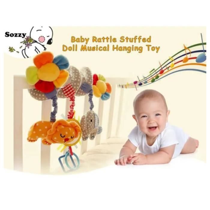 Mobile Spirale D’activité En Peluche Pour Poussette – Jouet Sensoriel Dès La Naissance – Cadeau Naissance
