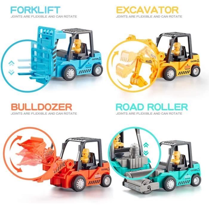 EOGRFW Lot de 4 véhicules de chantier, pelleteuses, voitures, chantiers, jouets de sable, pelleteuses, mini pelles pour enfants, garçons et filles à partir de 3 ans EOGRFW Lot de 4 véhicules de chantier, pelleteuses, voitures, chantiers, jouets de sable, pelleteuses, mini pelles pour enfants, garçons et filles à partir de 3 ans