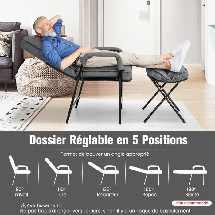 Fauteuil De Sol Chaise Canapé Paresseuse Avec Appuie-tête Et Dossier Reglables Coussin Dassise Rembourre Structure Metallique Chaise Rose 91791042