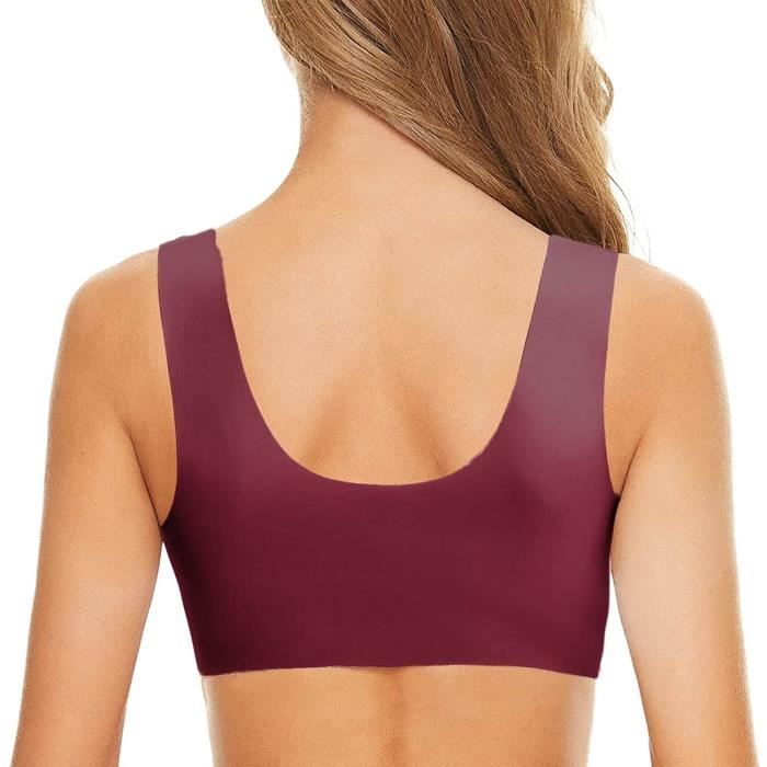 Brassière de sport antichoc asymétrique pour femme - Rouge - Running - Fitness - Respirant Rouge - Sport