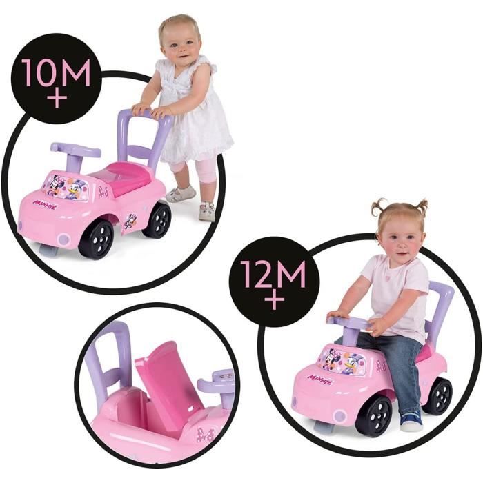 Smoby - Cars - Porteur Auto - Fonction Trotteur - Volant Directionnel -  pour Enfant Dès 10 Mois - Coffre à Jouets - 720534 Rouge