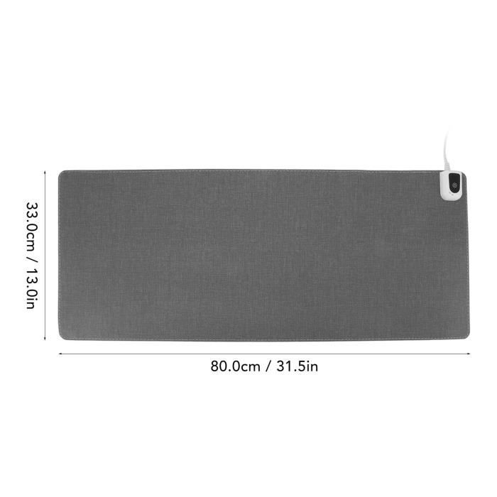 Tapis de bureau chauffant - 40x80 cm - Noir