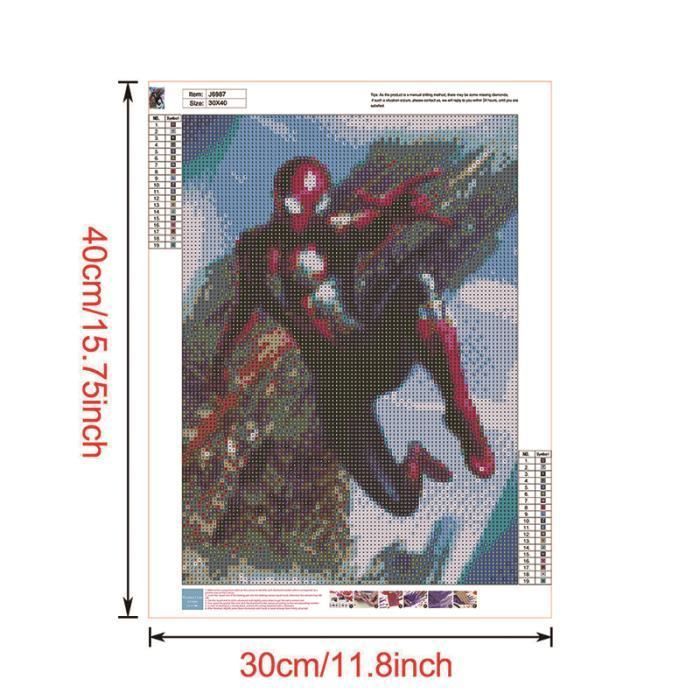 Kit Peinture Diamant Avengers - Toile 40x30cm - Art DIY à Paillettes