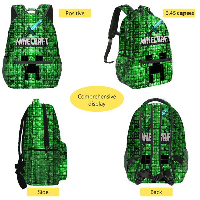 Sac à Dos Enfant Primaire - Impression 3D Cartoon, Polyester, Réglable, Compartiments Multiples