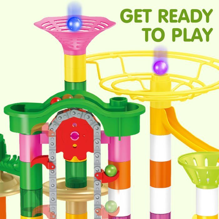 Marble Run Ascenseur Spatial 150 Pièces – Billes Lumineuses, Son Et Lumières Activés Par Mouvement, Compatible Avec Tous Les Ensembles Marble Genius