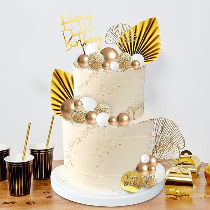 29 Pièces Boules Gâteau Topper Décoration - Mini Toppers Baby Shower Anniversaire Fêtes