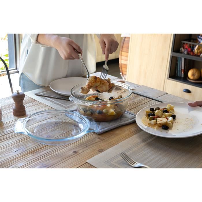 NUTRIUPS Cocotte carrée en verre de 1,5 l avec couvercle - Passe au four - Passe au micro-ondes - Avec couvercle NUTRIUPS Cocotte carrée en verre de 1,5 l avec couvercle - Passe au four - Passe au micro-ondes - Avec couvercle
